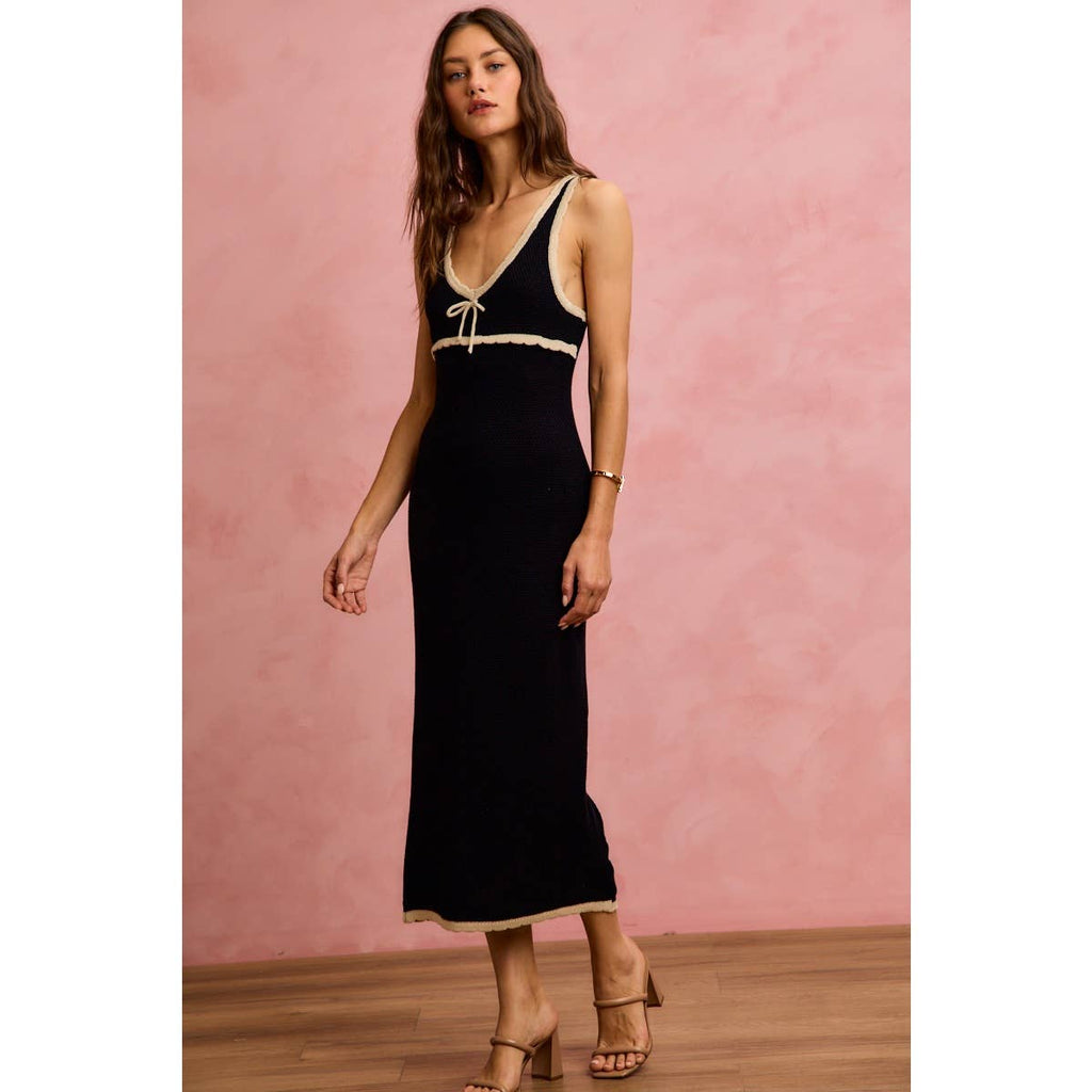 Capri Contrast Knit Maxi Dress