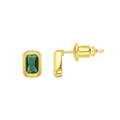 Clementine Emerald Bezel Studs