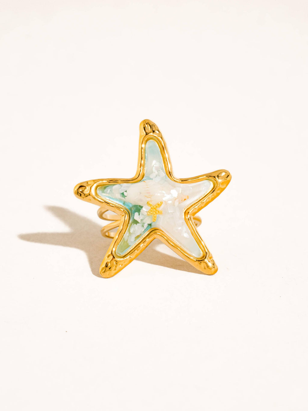 Chatelet 18K Gold Non-Tarnish Ocean Starfish Ring
