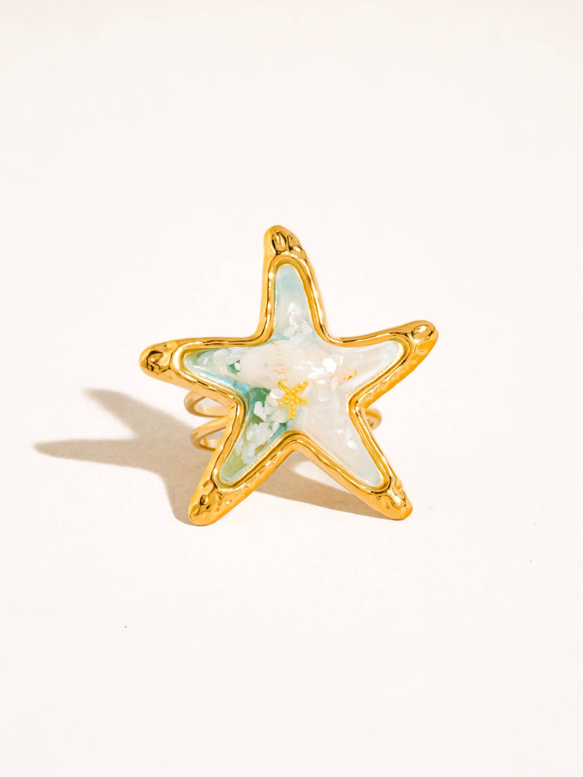 Chatelet 18K Gold Non-Tarnish Ocean Starfish Ring