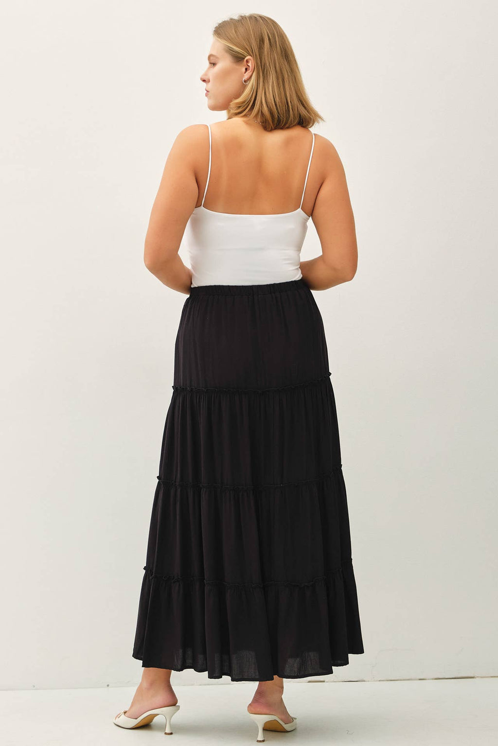 Plus Size Tiered Maxi Skirt