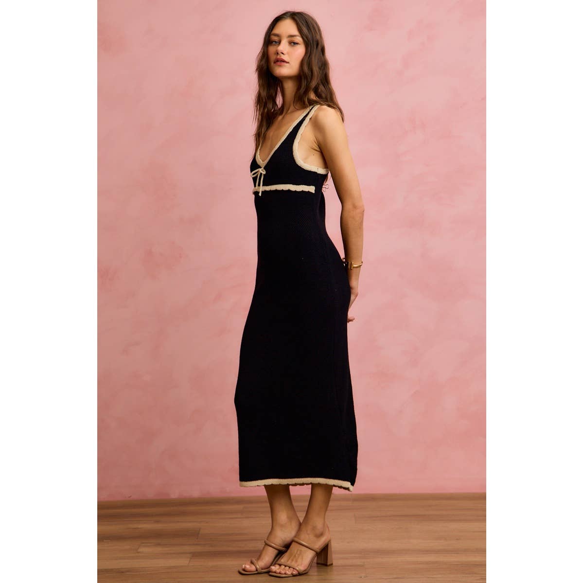 Capri Contrast Knit Maxi Dress