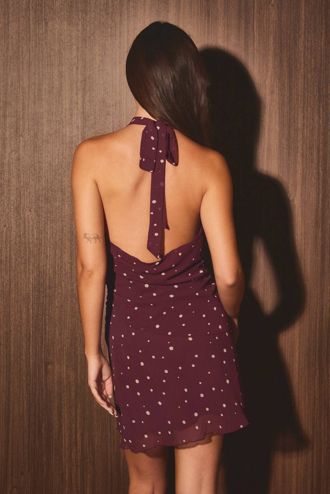 Halter Neck Ruched Mini Dress