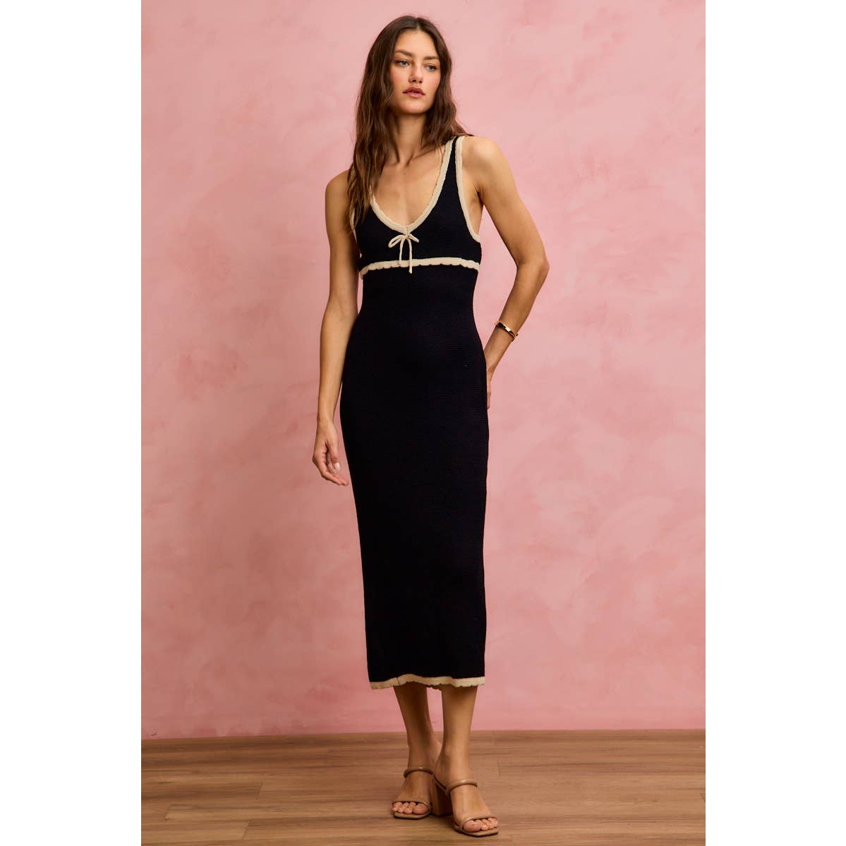 Capri Contrast Knit Maxi Dress