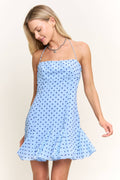 Halter Neck Polka Dot Mini Dress