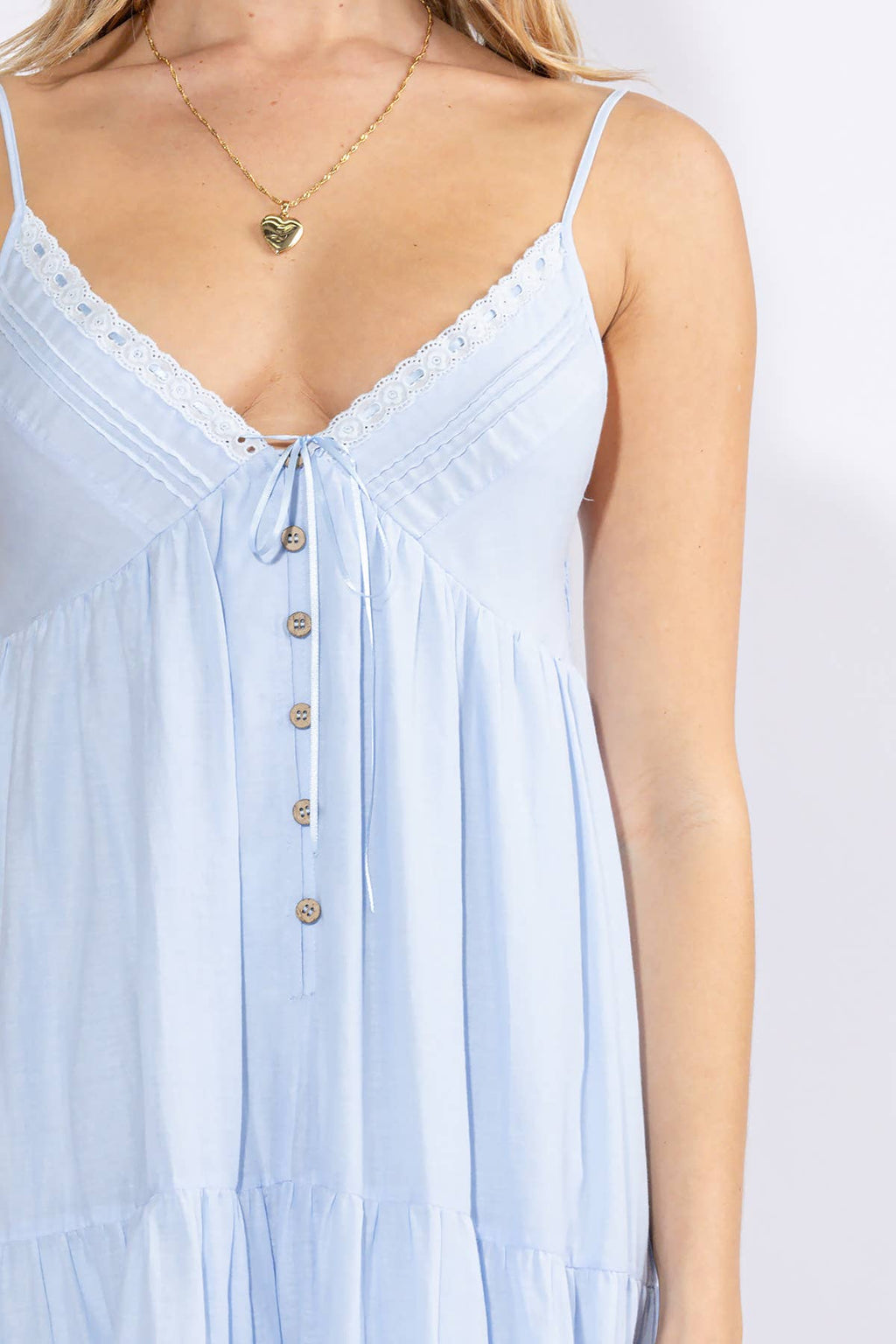 Babydoll Blue  Maxi Dress