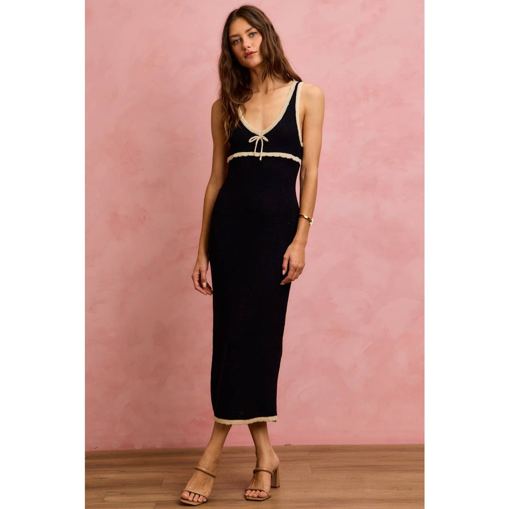 Capri Contrast Knit Maxi Dress