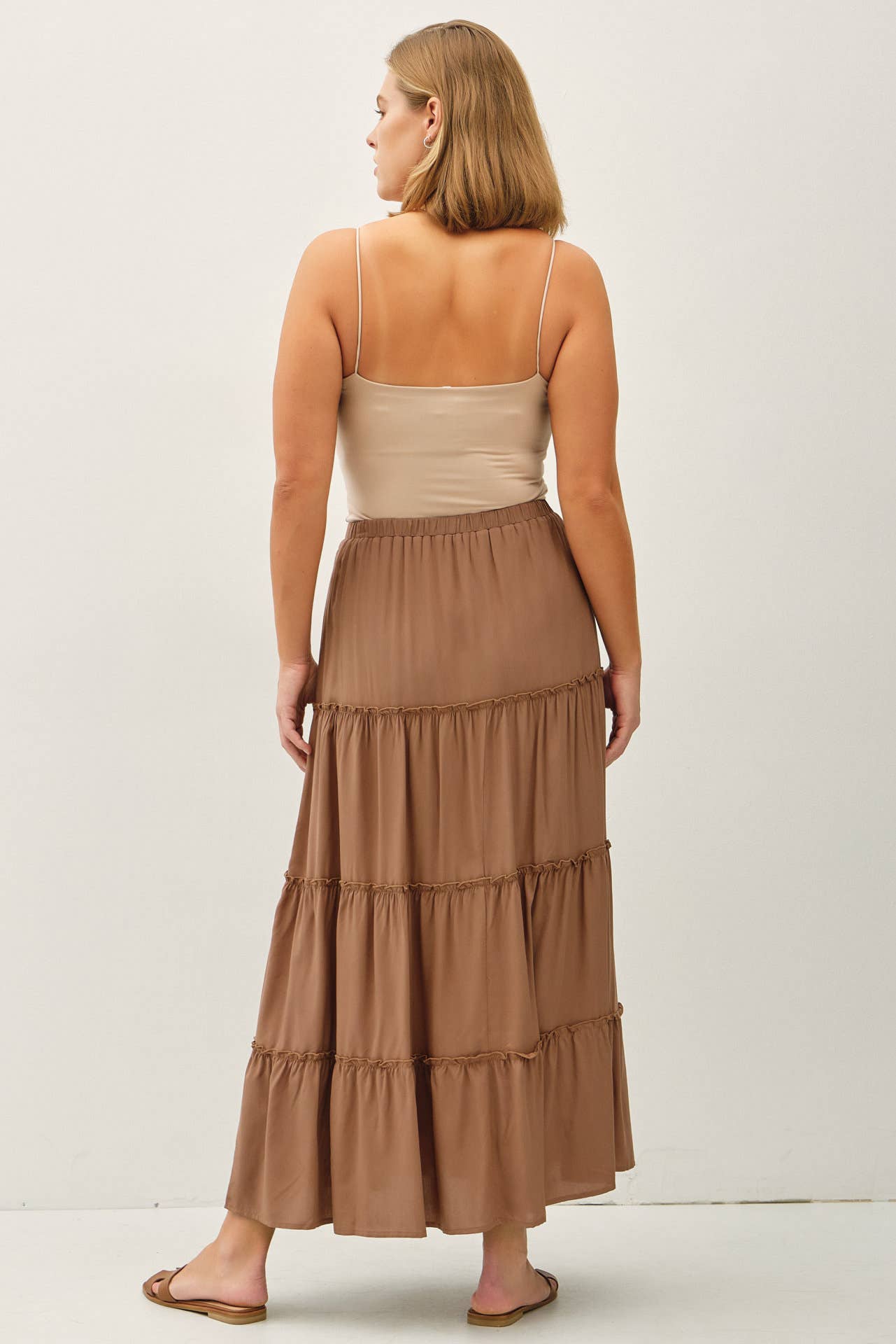 Plus Size Tiered Maxi Skirt