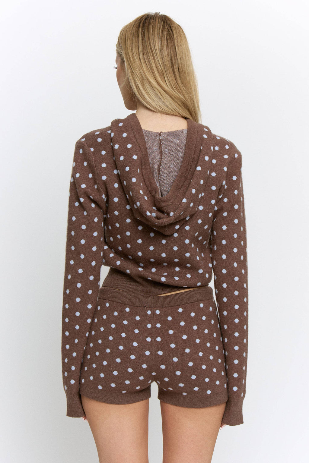 Polka Dot Zip Up w/ Shorts Lounge Set