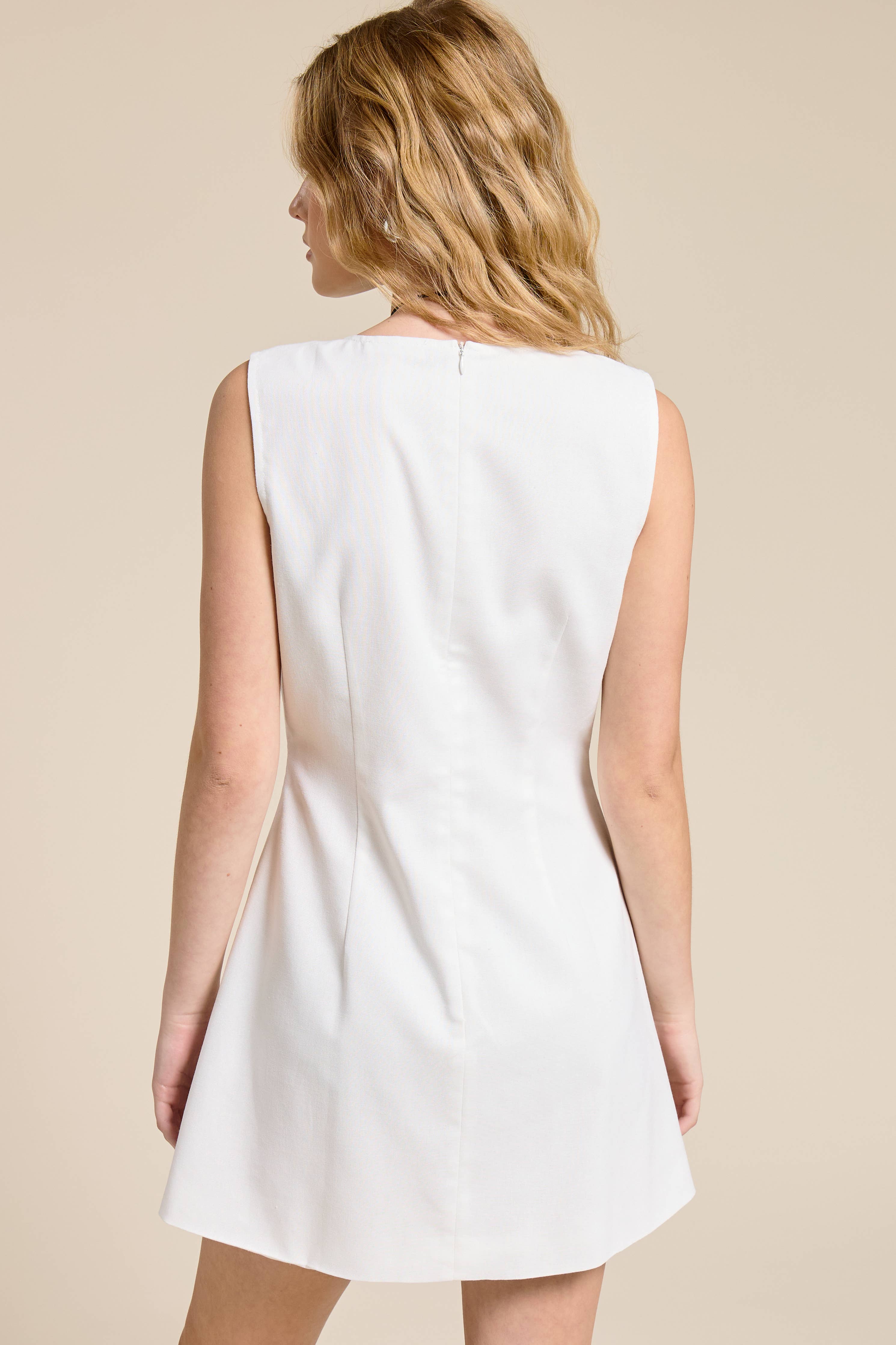 Asymmetric Bow Tie Mini Dress