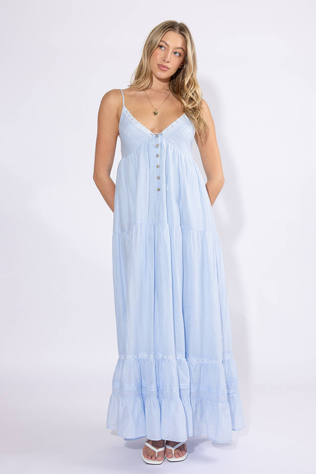 Babydoll Blue  Maxi Dress