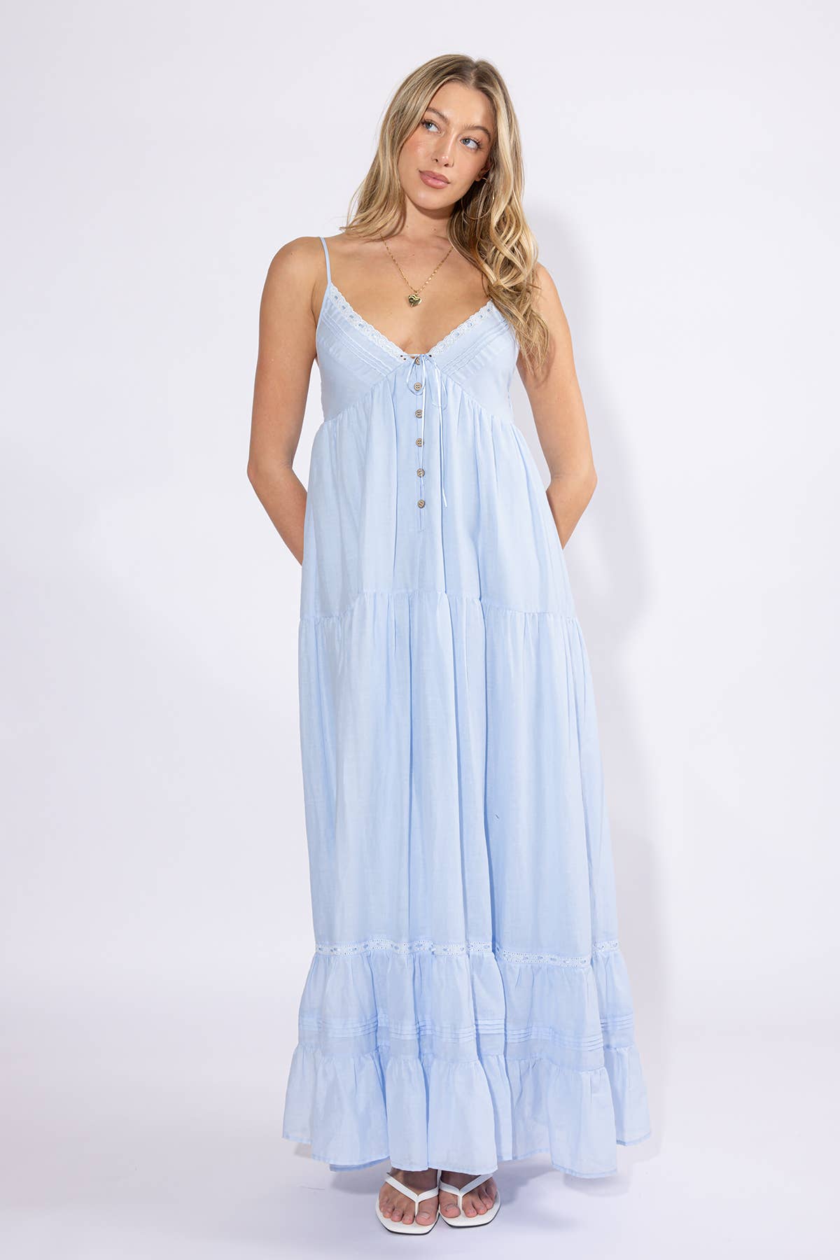 Babydoll Blue  Maxi Dress