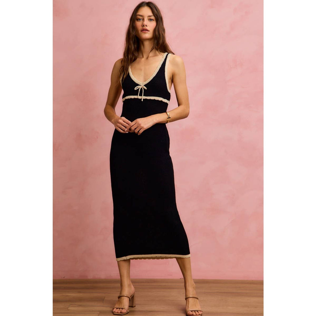 Capri Contrast Knit Maxi Dress