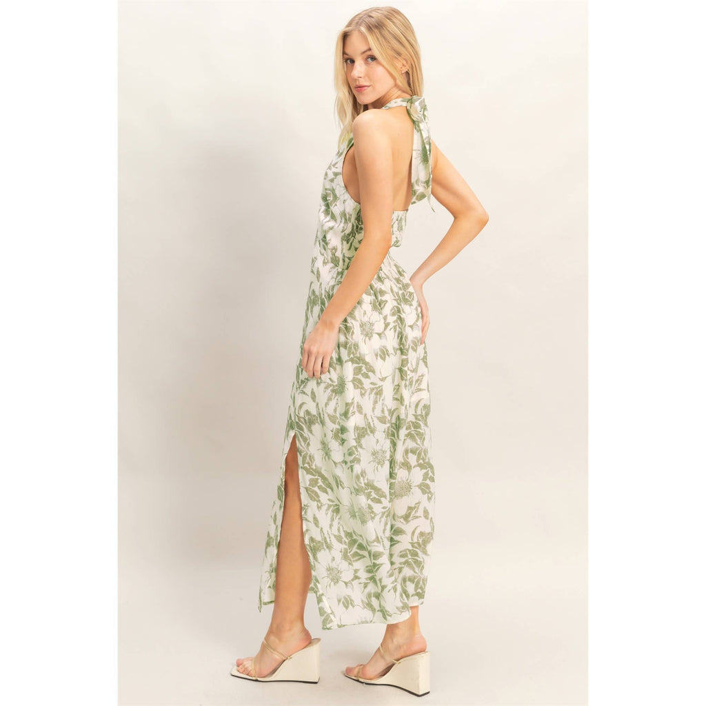 Floral Halter Neck Dress