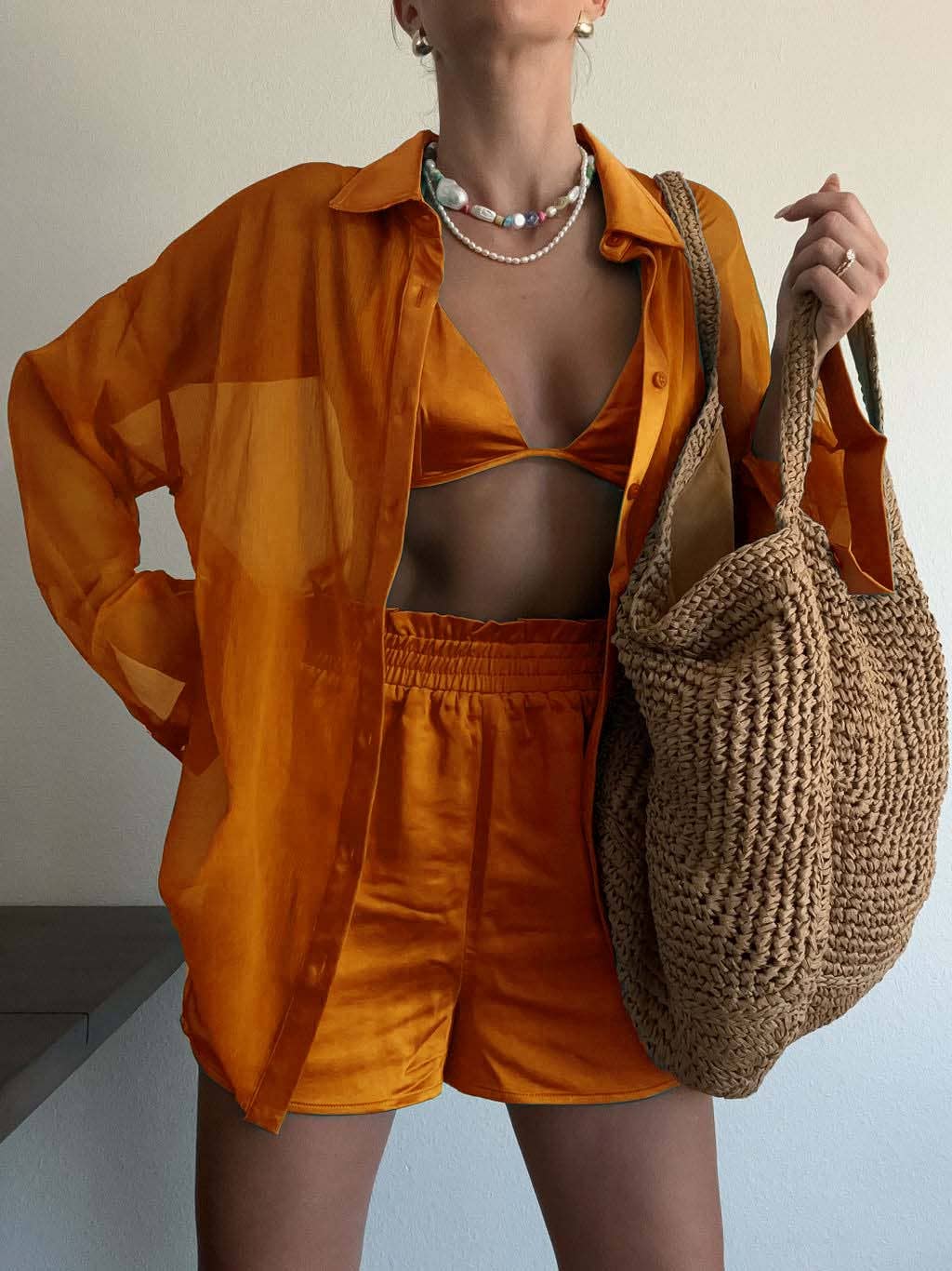 SHORTS, SHIRT, AND BRALETTE 3 PIECE SET