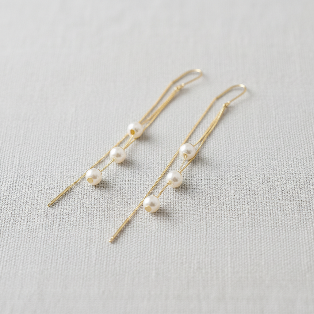 Vintage Pearl Tassel Drop Earrings