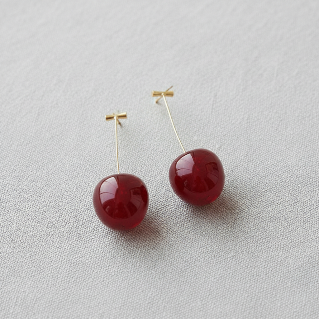 Chic Cherry Drop Earrings