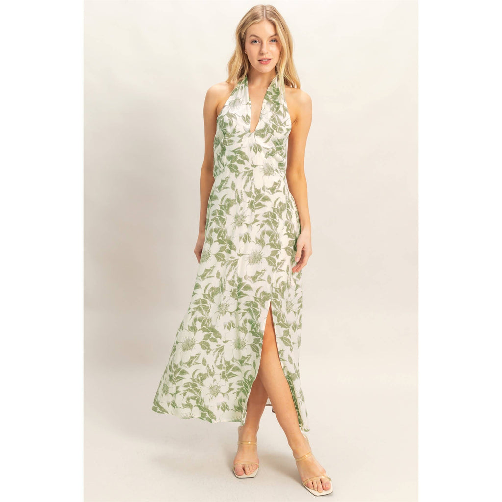 Floral Halter Neck Dress