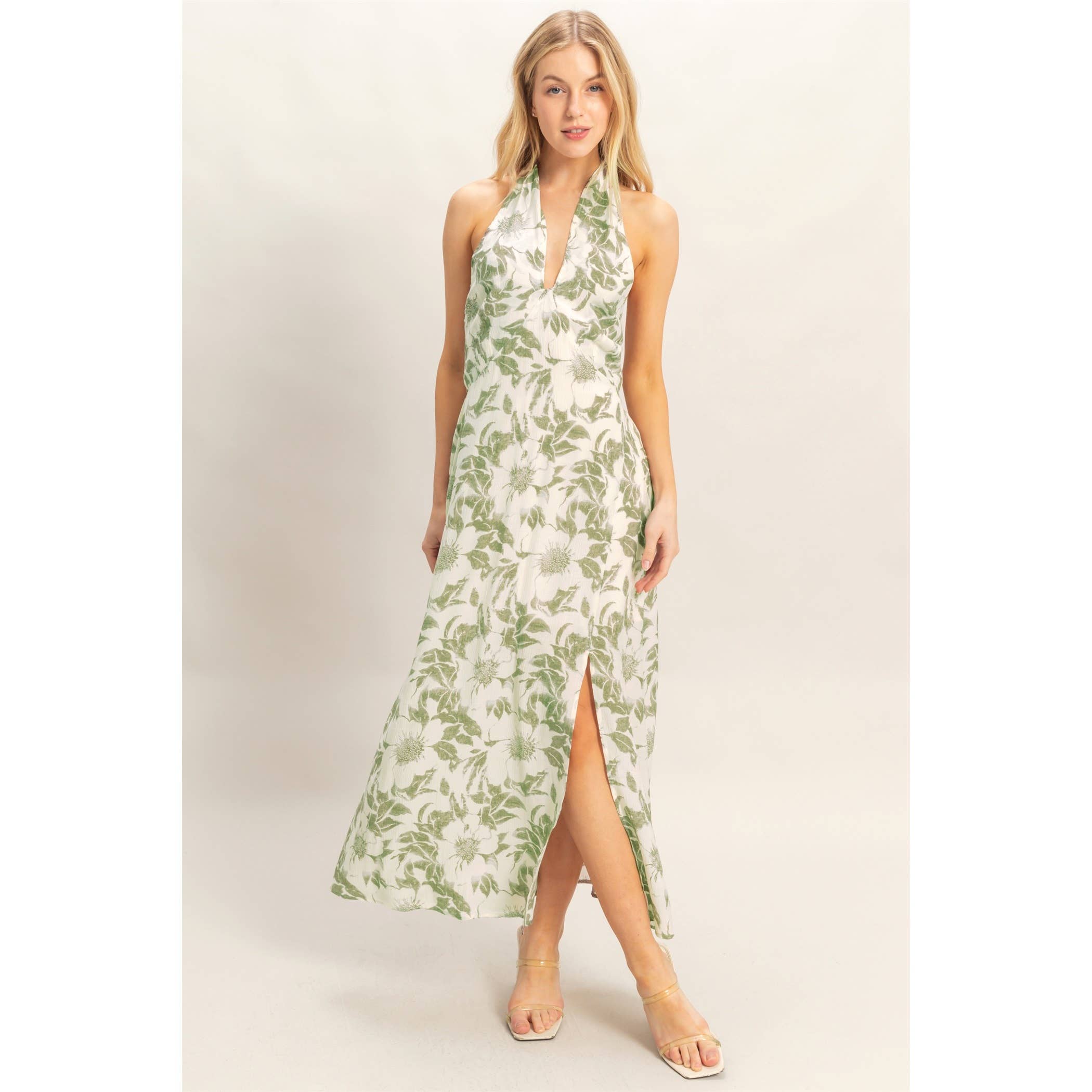 Floral Halter Neck Dress