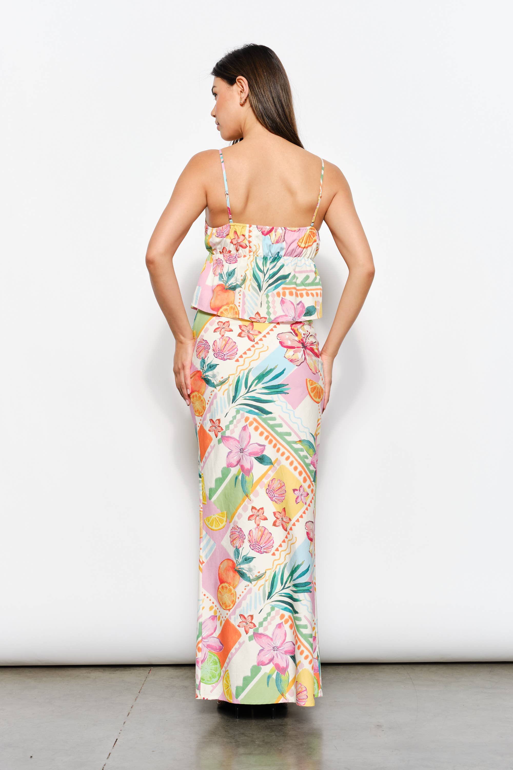 EXCLUSIVE TROPICAL PRINT MAXI SKIRT
