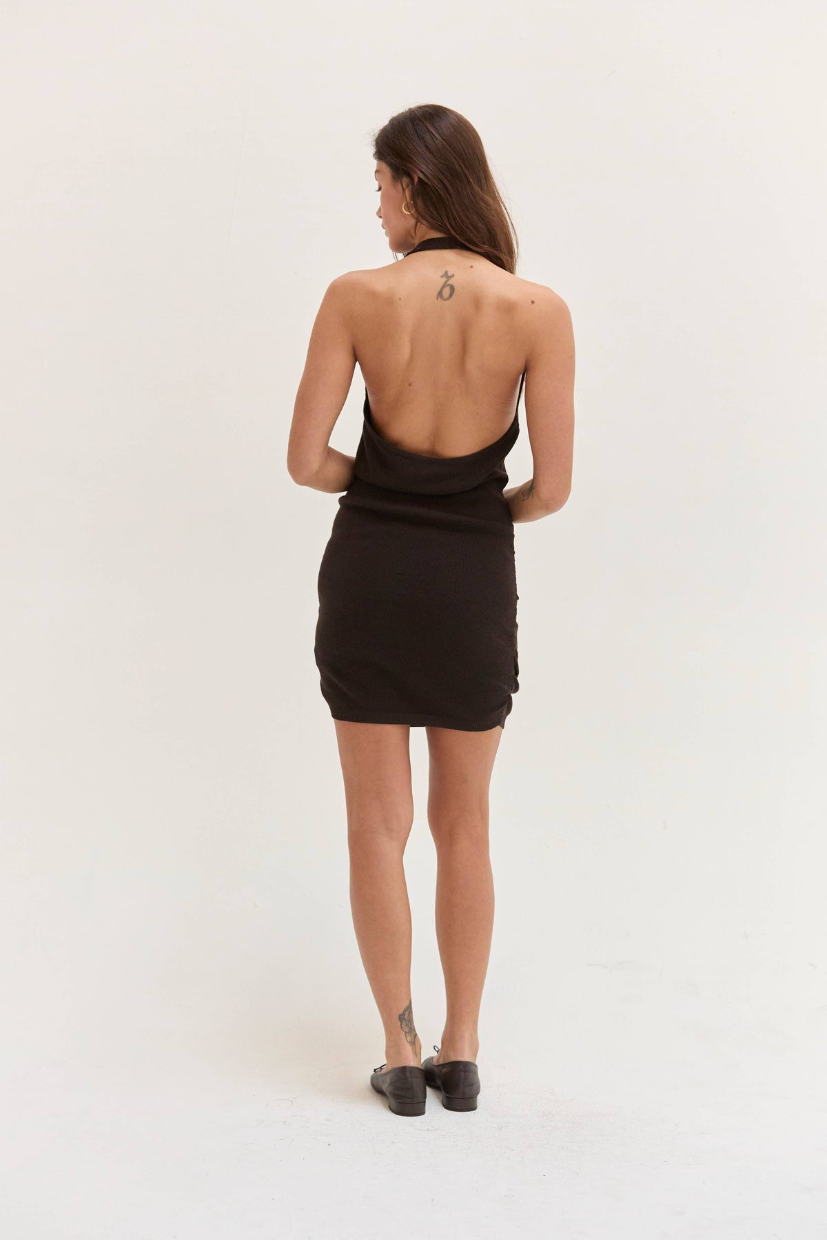 Iro V-Neck Halter Knit Mini Dress