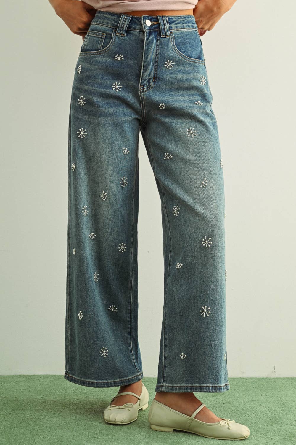 Clara Denim Beaded Pant