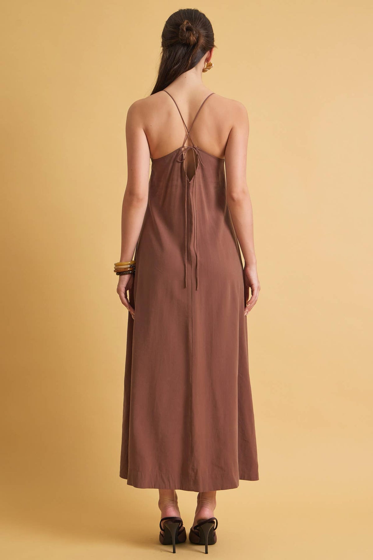 STRAPPY TRAPEZE MAXI DRESS