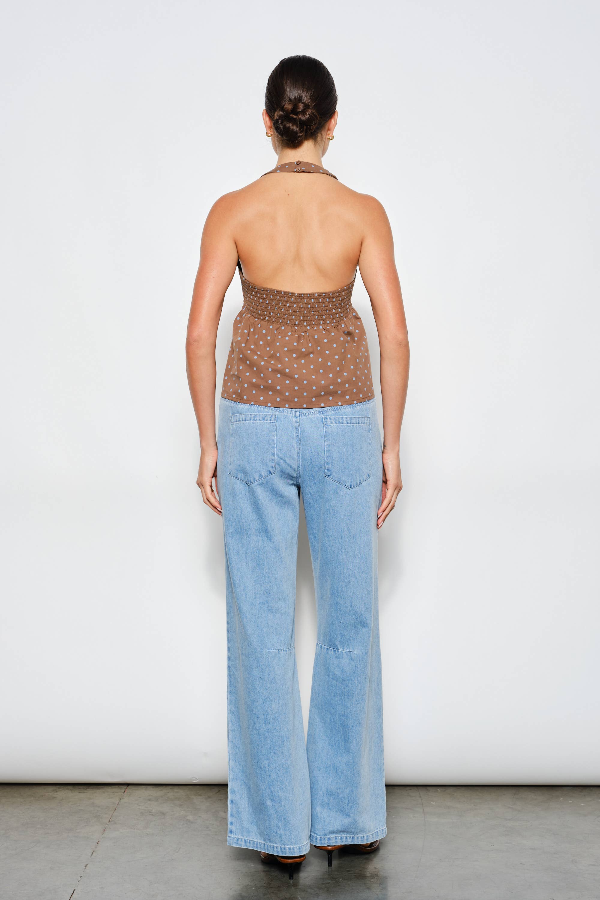 HAZEL RUCHED HALTER TOP