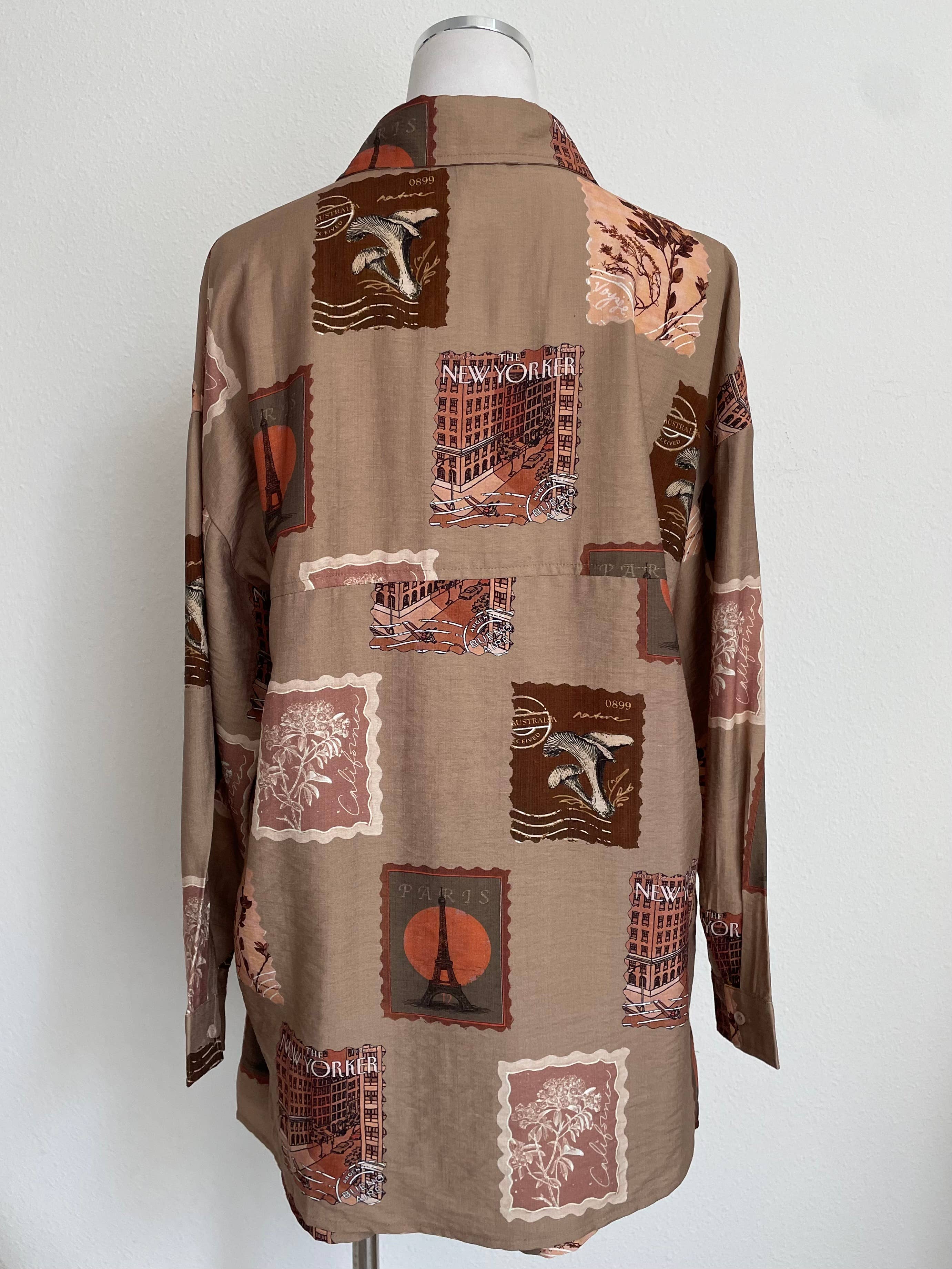 STAMP PRINT SHIRT AND PANT SET