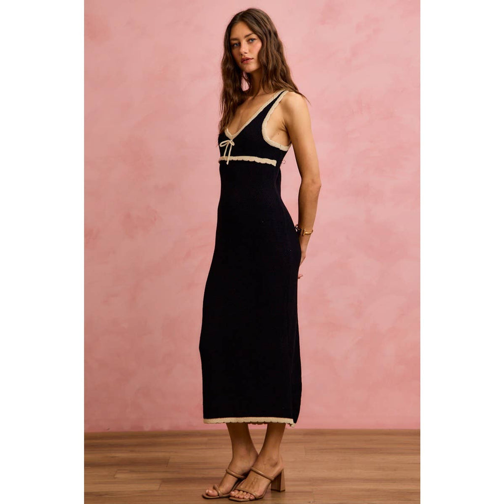 Capri Contrast Knit Maxi Dress
