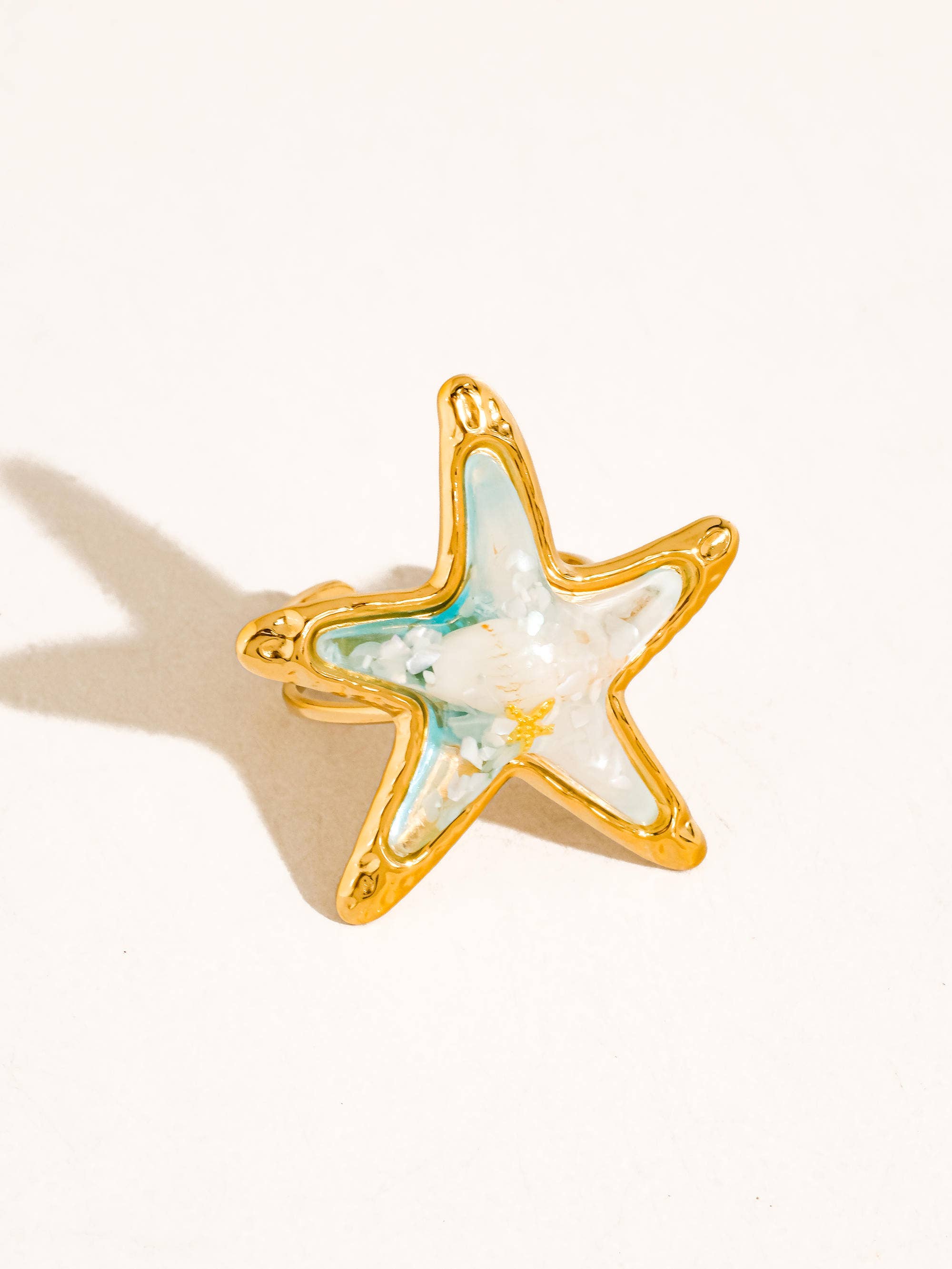 Chatelet 18K Gold Non-Tarnish Ocean Starfish Ring
