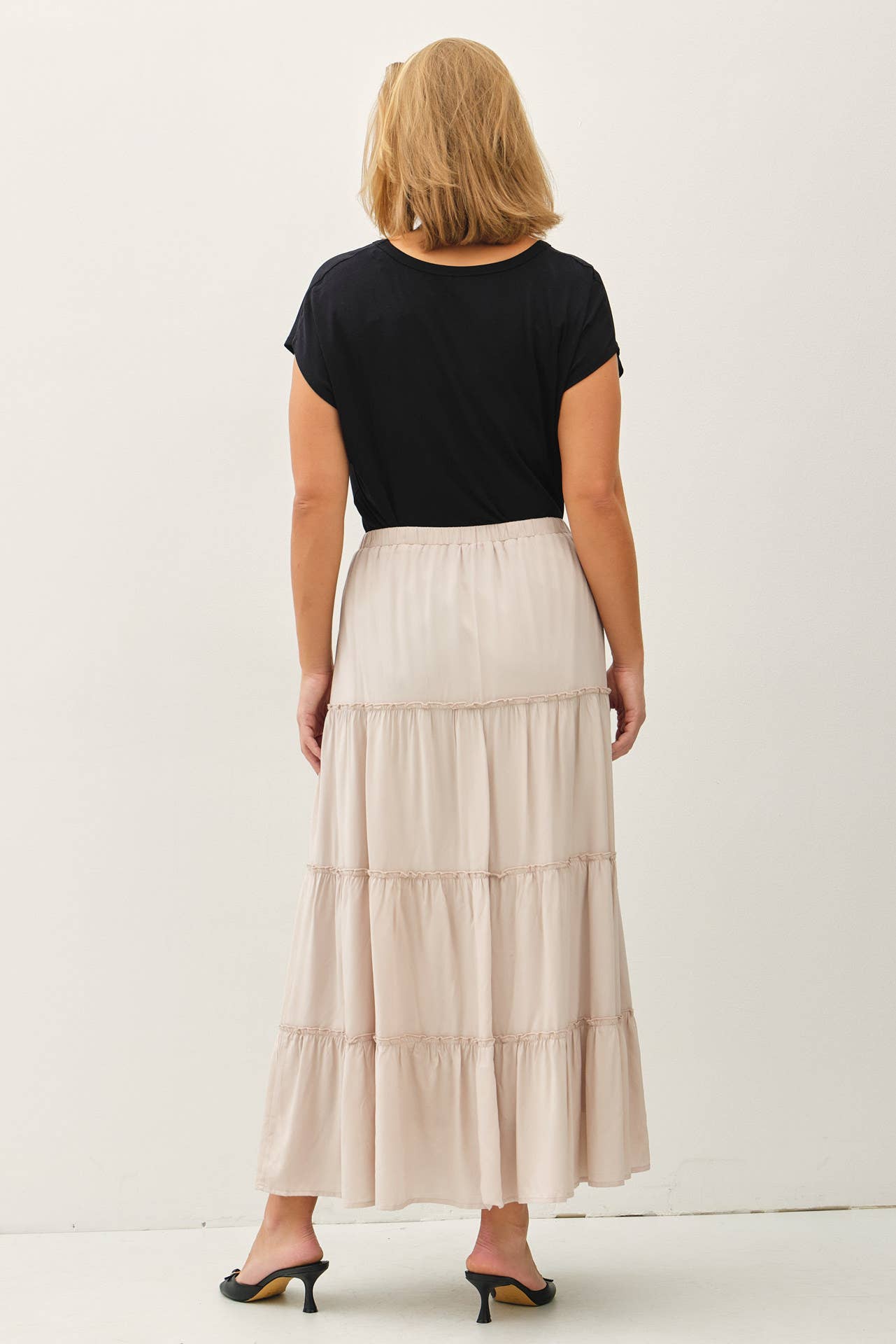 Plus Size Tiered Maxi Skirt