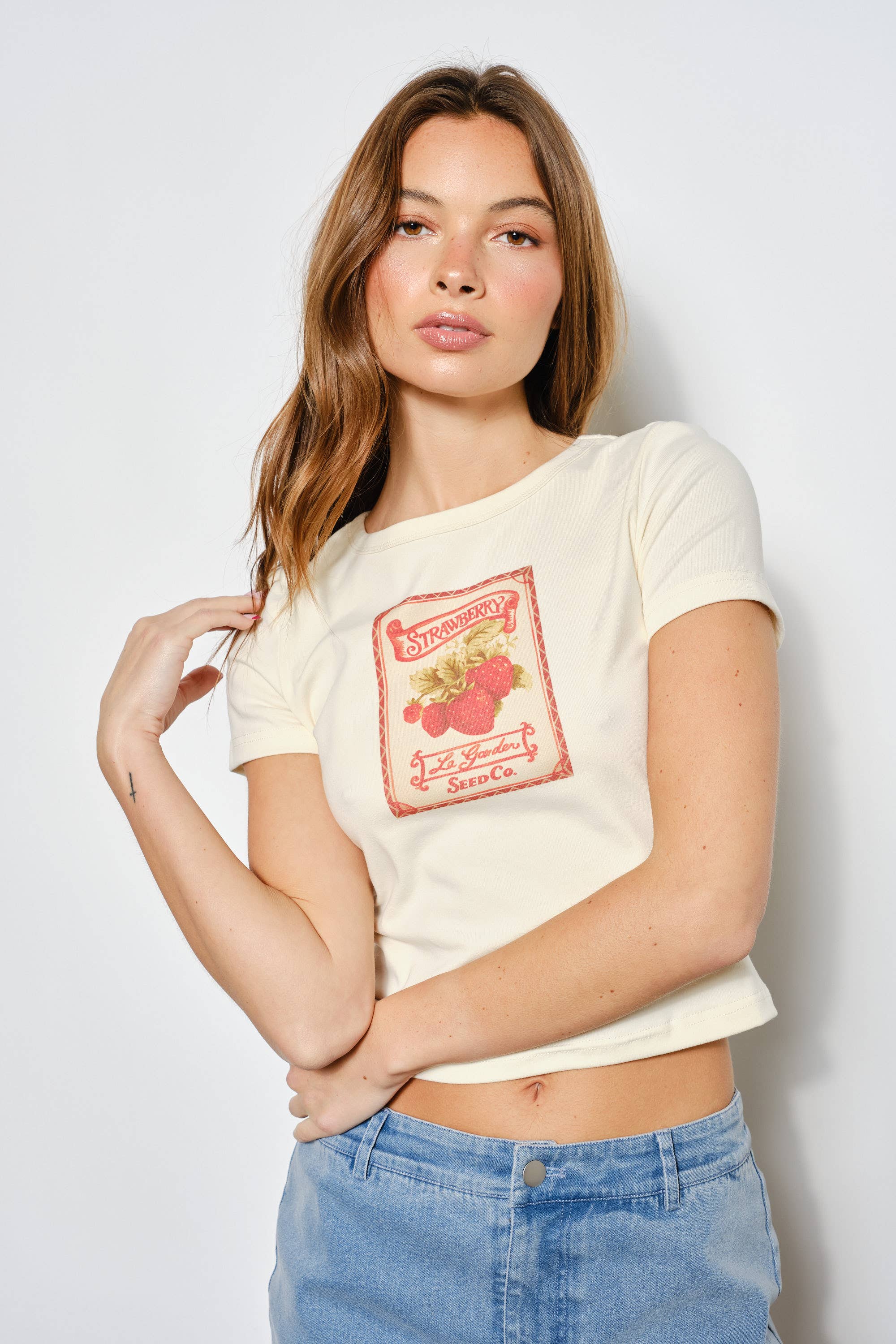 Shelly Strawberry Baby Tee