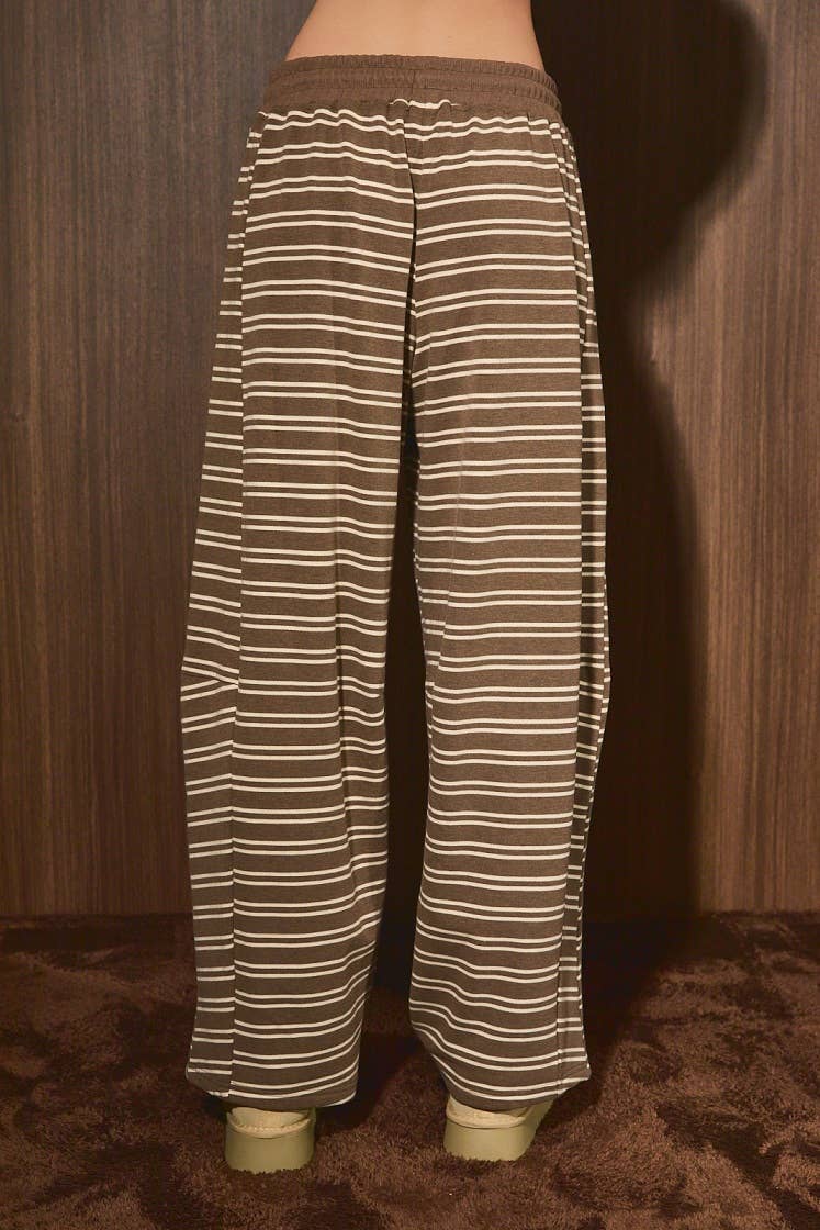 Striped Low-Rise Barrel Lounge Sweatpants