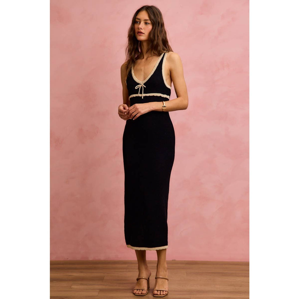 Capri Contrast Knit Maxi Dress