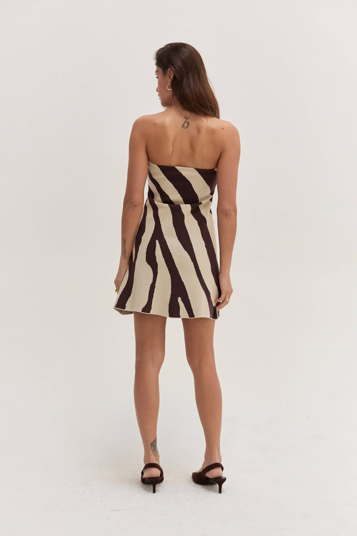 Talia Abstract Animal Print Tube Mini Knit Dress