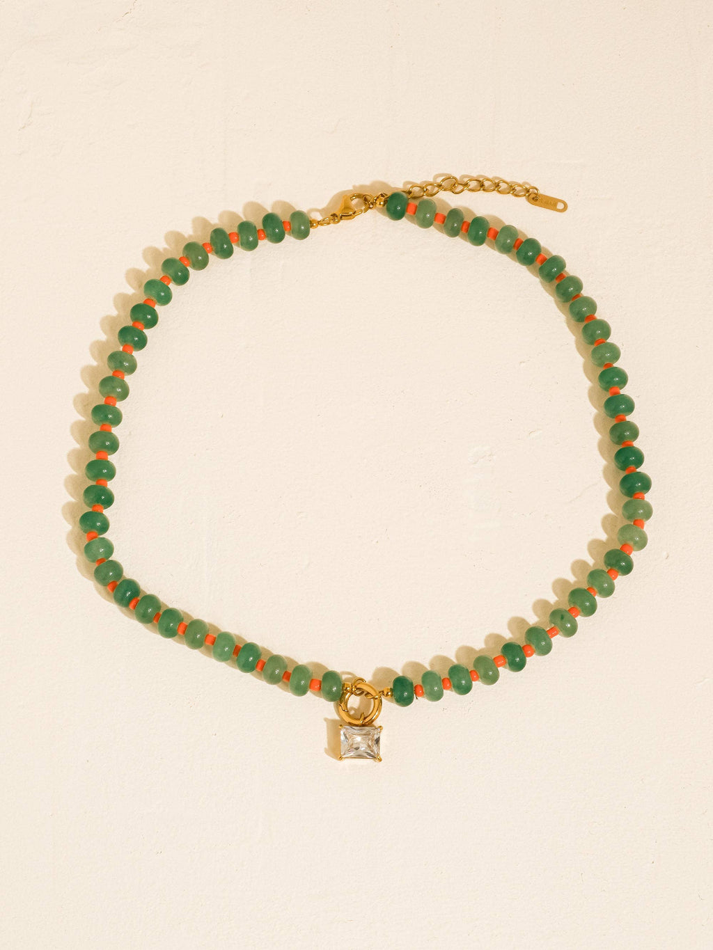 Annecy 18K Gold Non-Tarnish Boho Beaded CZ Necklace