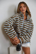 Sherpa Striped Half Zip Pullover