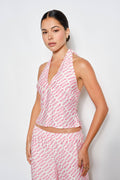 ILIANA FISH PRINT HALTER TOP