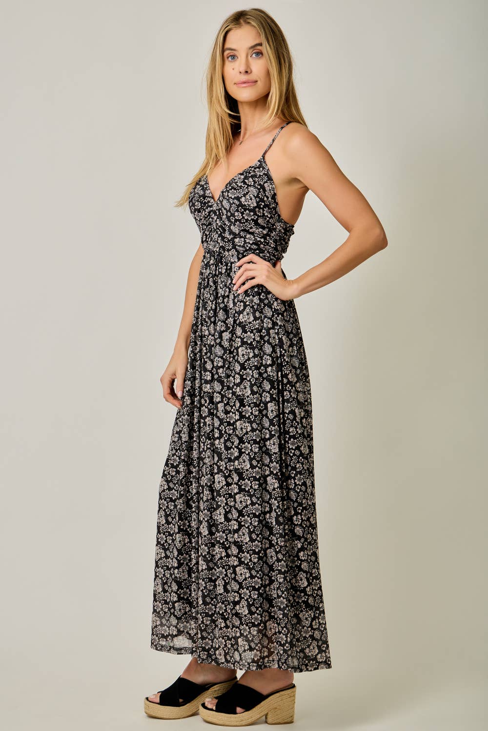 Criss-Cross Back Mesh Dress