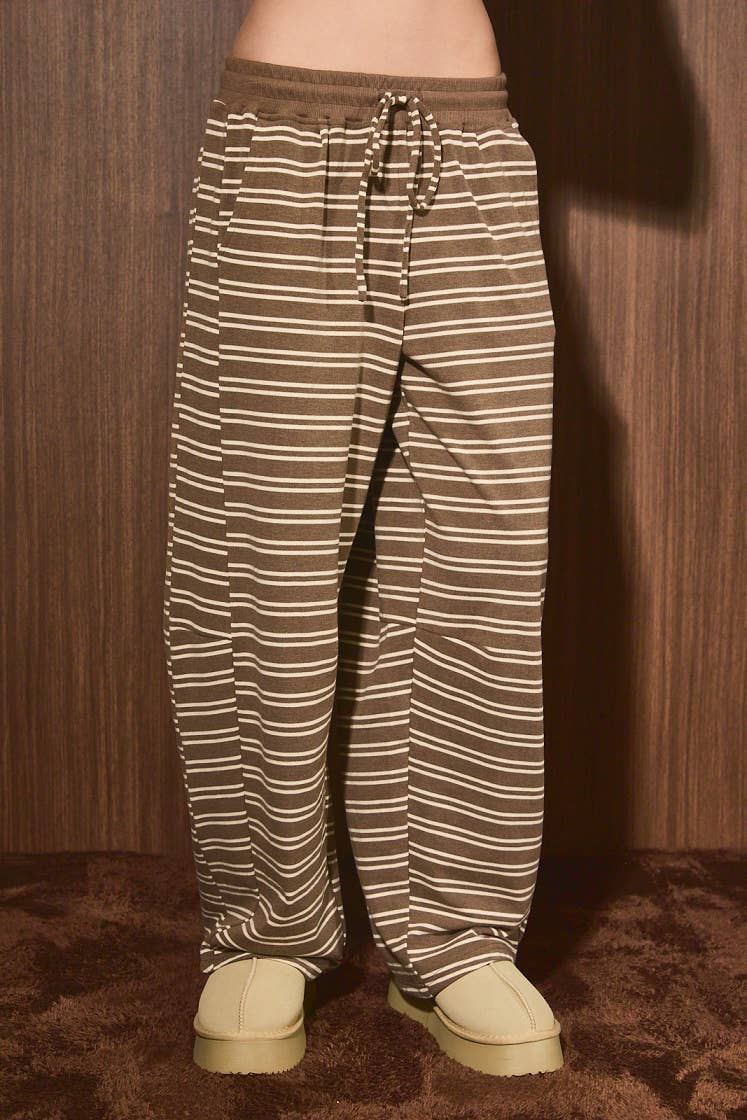 Striped Low-Rise Barrel Lounge Sweatpants