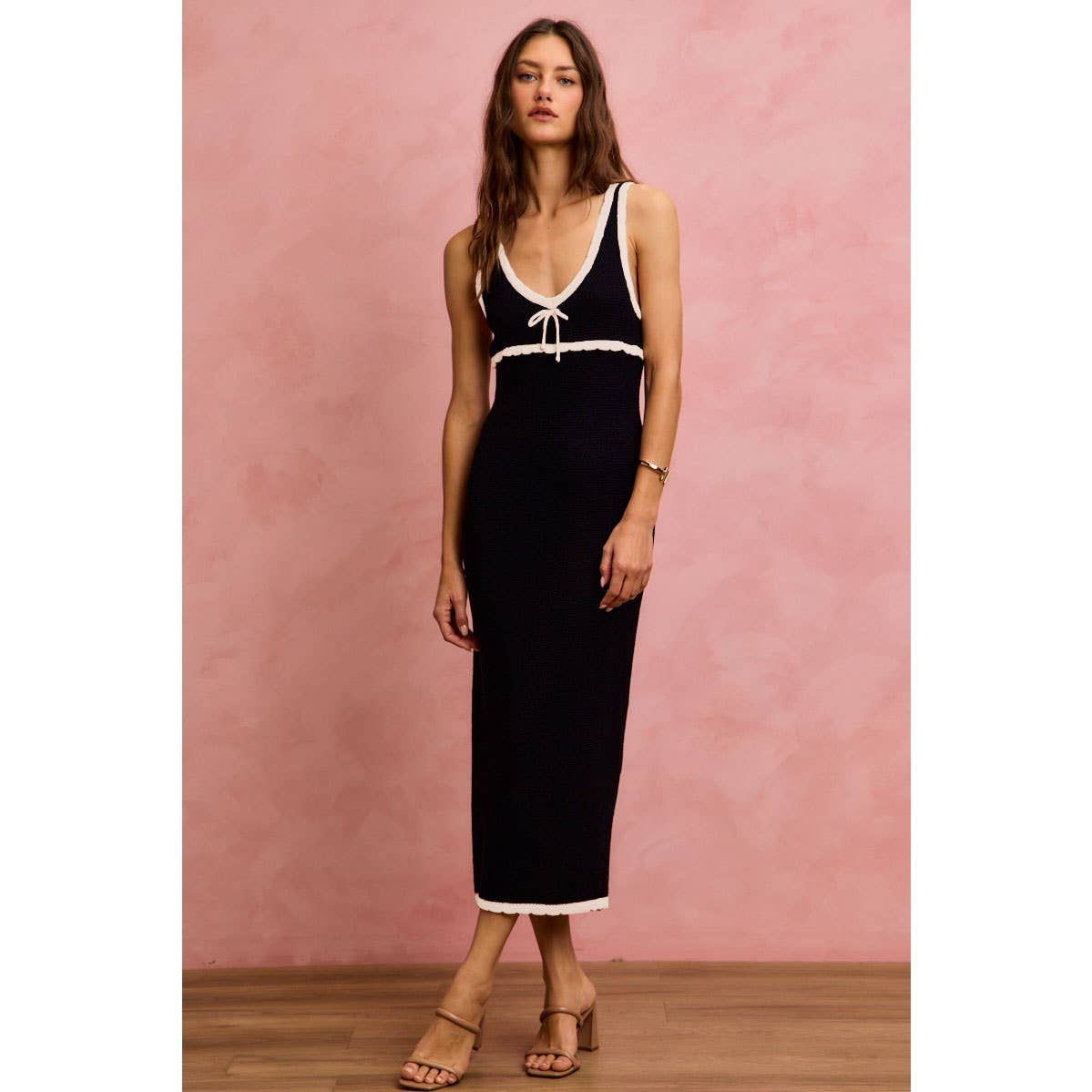 Capri Contrast Knit Maxi Dress