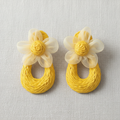Floral Raffia Drop Earrings