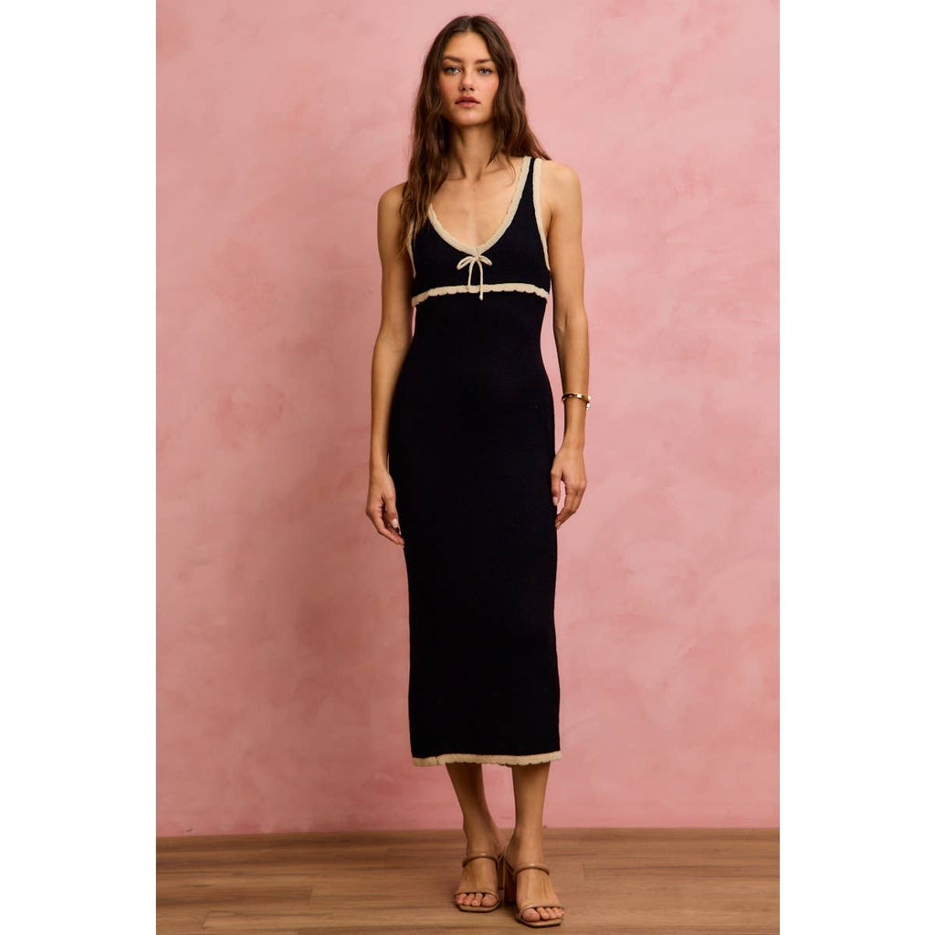 Capri Contrast Knit Maxi Dress
