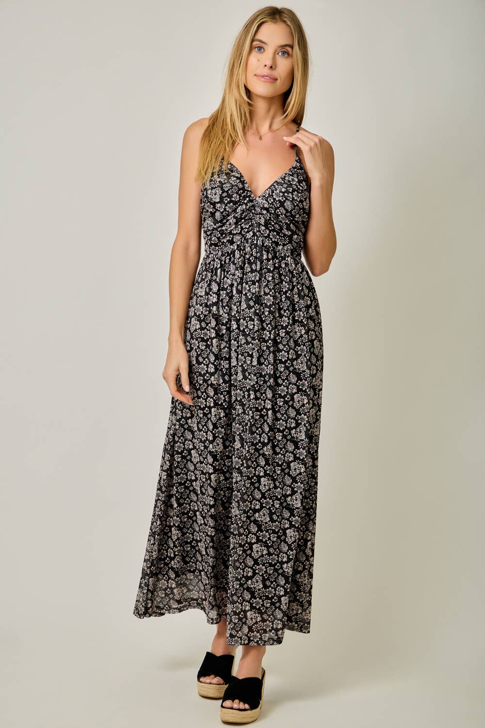Criss-Cross Back Mesh Dress
