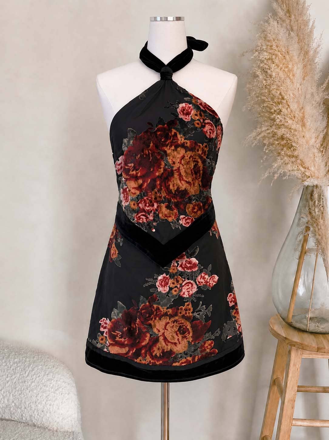 Burnout Velvet Mini Dress