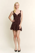 Polka Dot Lace Trim Mini Dress