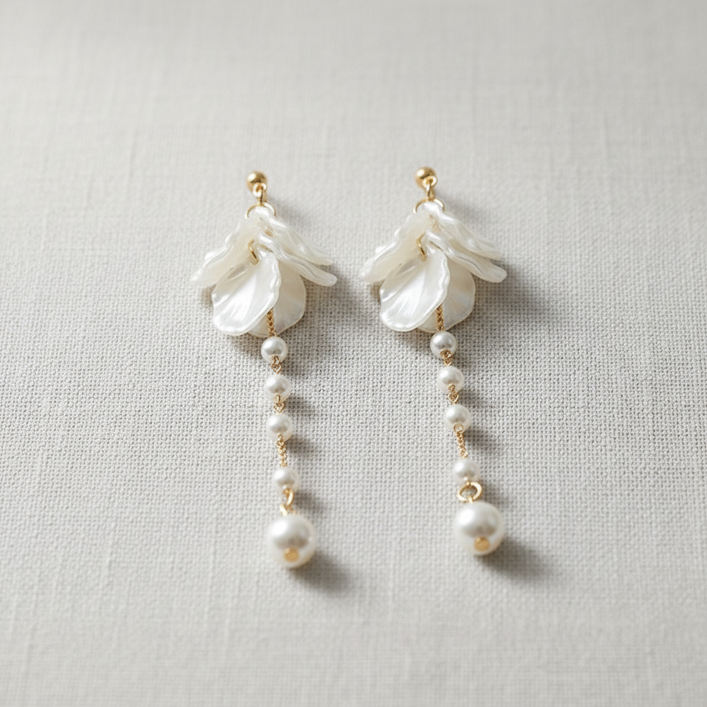 Acrylic Long Tassel Pearl Earrings