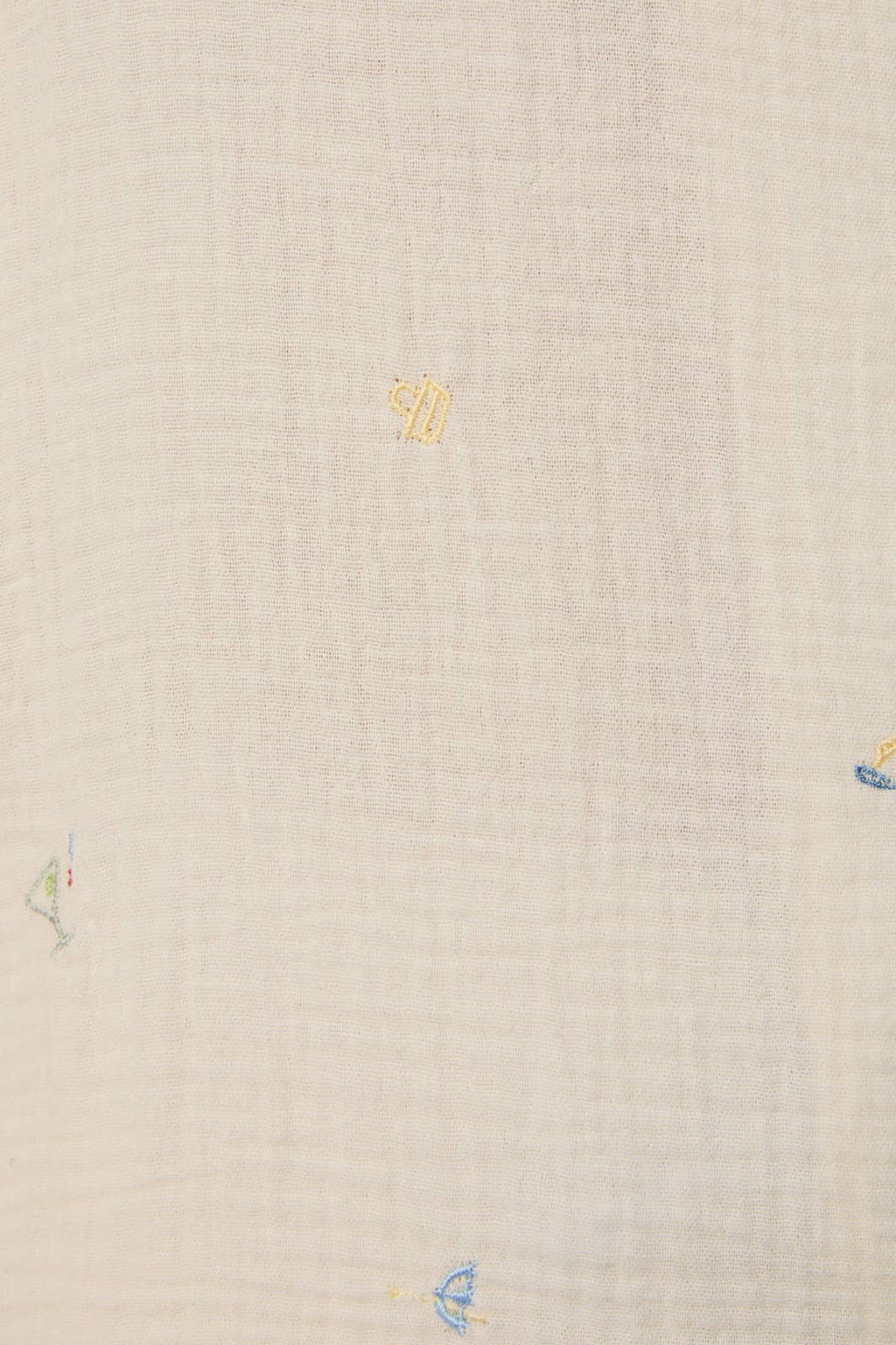 EMBROIDERED DETAIL SHORT SLEEVE PAJAMA TOP