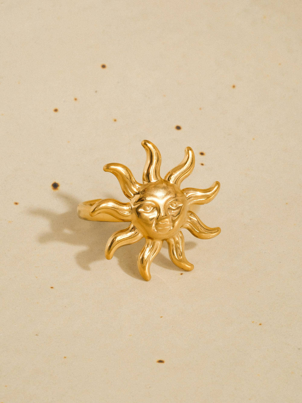Solstice 18K Gold Non-Tarnish Boho Sun Statement Ring
